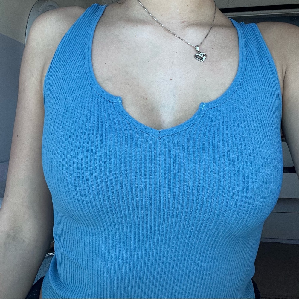 Blue tank Stretchy shirt